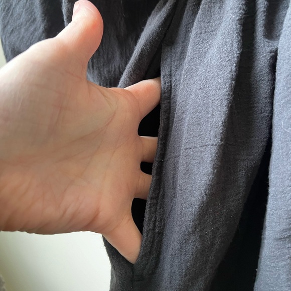 NWT FREE PEOPLE Babydoll Mini Dress For The Moment Boho Empire Waist Y2K Black M - Picture 7 of 10